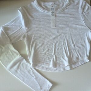 Lululemon Hold Tight White Long Sleeve Cropped